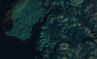 Остров Северный космоснимок с Landsat-8, дата съемки 22.10.2017